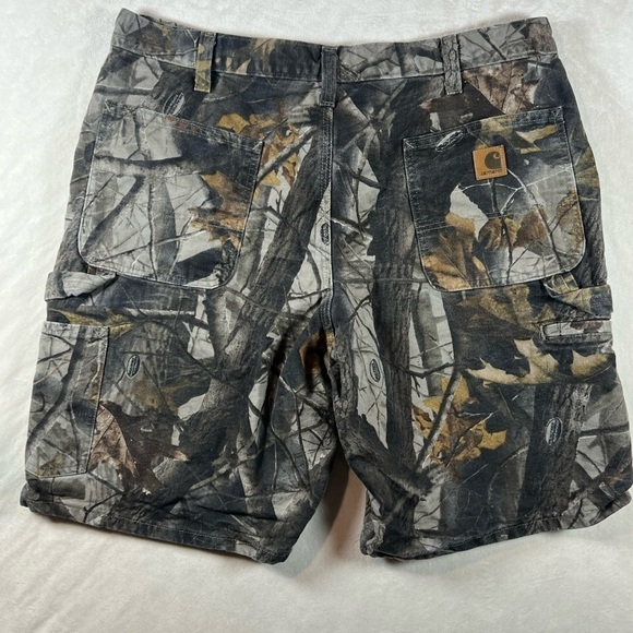 Vintage B191 CMO Carhartt RealTree 38W Carpenter Shorts Duck Canvas Camo VTG - Picture 11 of 15